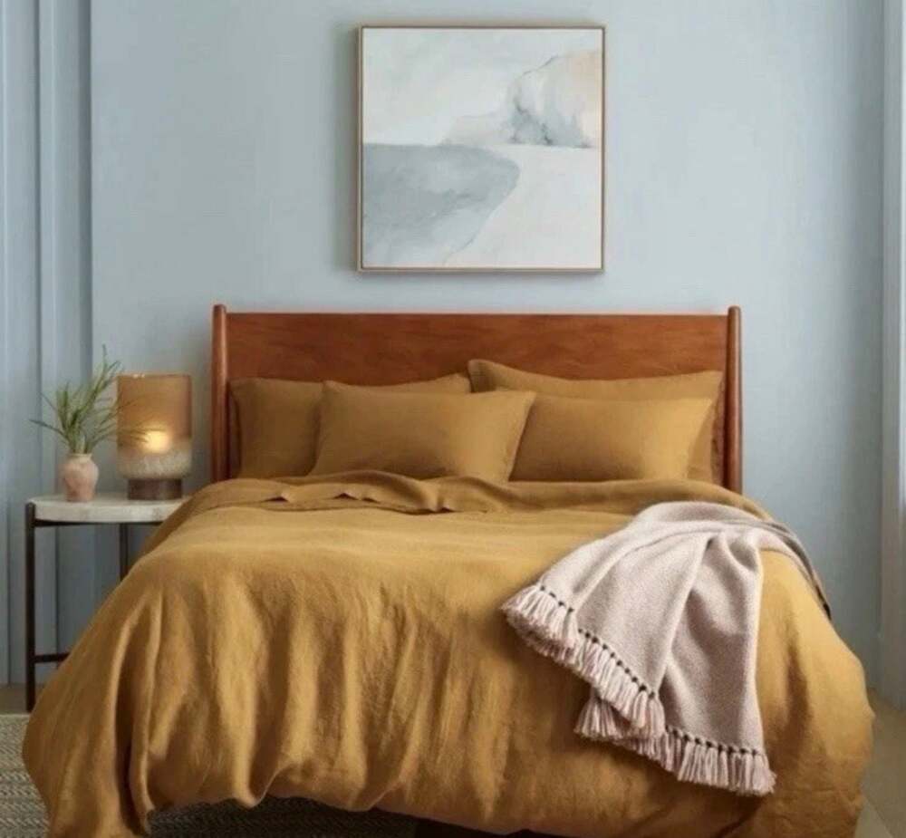 Quince European Flax Linen Duvet Cover only in tabacco Full/Queen new!